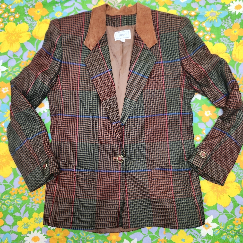 J Gallery Vintage 70s Plaid Blazer Jacket